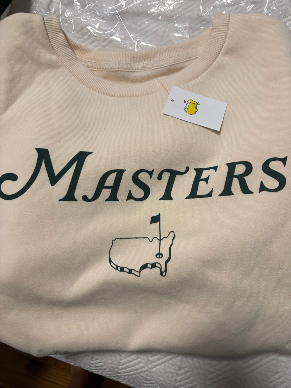 Masters Cream Crewneck Sweatshirt size medium